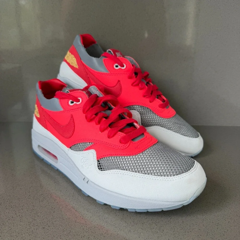 ike Air Max 1 x CLOT Kiss of Death Solar Red Men's Size 11 DD1870-600 Sneaker